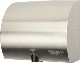 High Velocity Automatic Hand Dryer by Global Industrial – 6"L x 9.83"W x 8.67"H, Stainless Steel, Brushed Stainless, Model AK2851