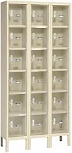 Global Industrial 6-Tier 18 Door Clear View Locker, 36" W x 12" D x 78" H