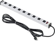 Global Industrial 25" 9 Outlet Aluminum Power Strip with 15-ft Cord ETL/cETL