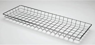 HUBERT Wire Display Basket Rectangular Chrome Plated Pastry Basket Bakery Tray - 26"L x 9"W x 2"H