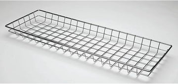 HUBERT Wire Display Basket Rectangular Chrome Plated Pastry Basket Bakery Tray - 26"L x 9"W x 2"H