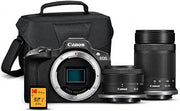 Canon EOS R50 Mirrorless Camera (Black) 18-45mm 55-210mm Lens Bundle | RF-S 18-45mm and RF-S 55-210mm lenses. Includes 64GB SDXC card, camera bag, battery, charger, and strap