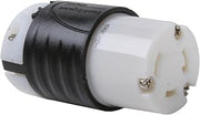 Legrand Pass & Seymour L530CCCV3 Turnlok Industrial Spec Grade Locking Connector, 30 Amp 125V, NEMA L5-30R, Black/White (1 Count)