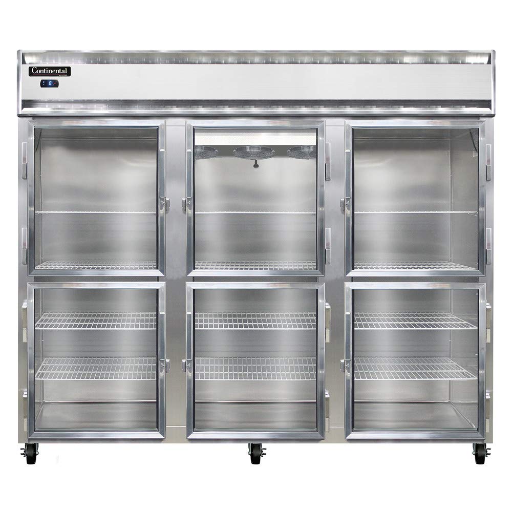3FE-GD-HD Extra-Wide Three Section Reach In Glass Door Freezer by Continental Refrigerator – Commercial Grade