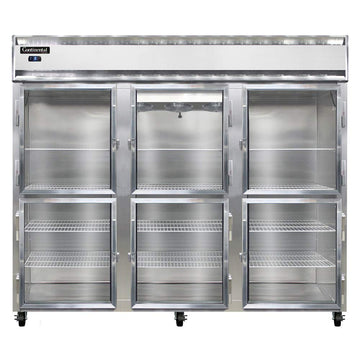 3FE-GD-HD Extra-Wide Three Section Reach In Glass Door Freezer by Continental Refrigerator – Commercial Grade