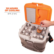 Ergodyne 17-Quart / Orange and Gray / Industrial Hard Sided Cooler - 17 qt Coolers