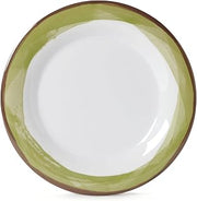 G.E.T. 9" Green/White Heavy-Duty Wide Rim Melamine Dessert Plate (Set of 4)