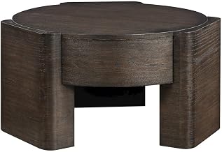 Starlight Canyon Home Brown Round Coffee Table with Durable Steel Frame, Sturdy Construction, Elegant Design for Living Room, Bedroom, or Office Use
