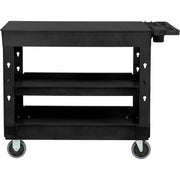 Flat Top Plastic Utility Cart by Global Industrial – Plastic, Black, Model 800349