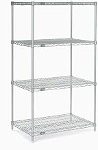 Nexel 5 Tier Silver Epoxy Wire Shelving Starter Unit, 42" W x 18" D x 63" H