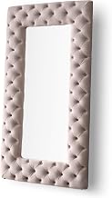 Legend - Transitional Grey Velvet Floor Mirror