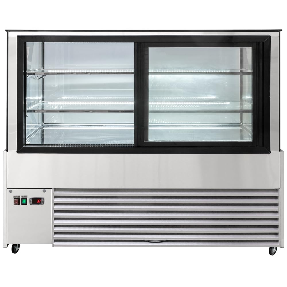 58 1/8" Full Service Bakery Case w/Straight Glass - (3) Levels by MOTAK – 63.39x33.07x51.97, In Description, Check Images, Model MCD59-2X