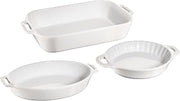 STAUB Ceramic 3-pc Mixed Baking Dish Set, White