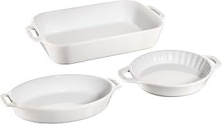 STAUB Ceramic 3-pc Mixed Baking Dish Set, White