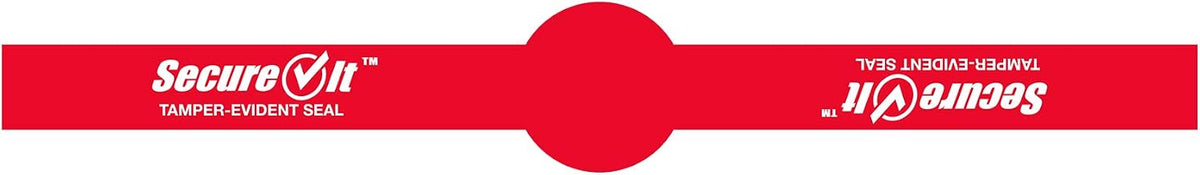 National Checking Company secureit tamper evident food container seals, 1" x 7", red, paper, 250/roll, 2 rolls/pack