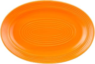 CAC China TG-34-TNG Oval Platter Tangerine 9 5/8" Porcelain Oval, Color, Set of 24