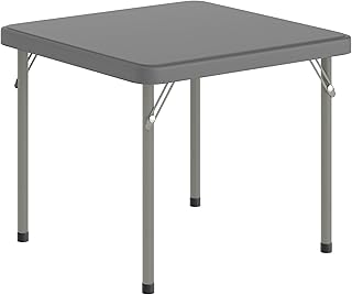 Flash Furniture Kids 24x24 in Plastic Locking Folding Table, Gray | Locking Legs