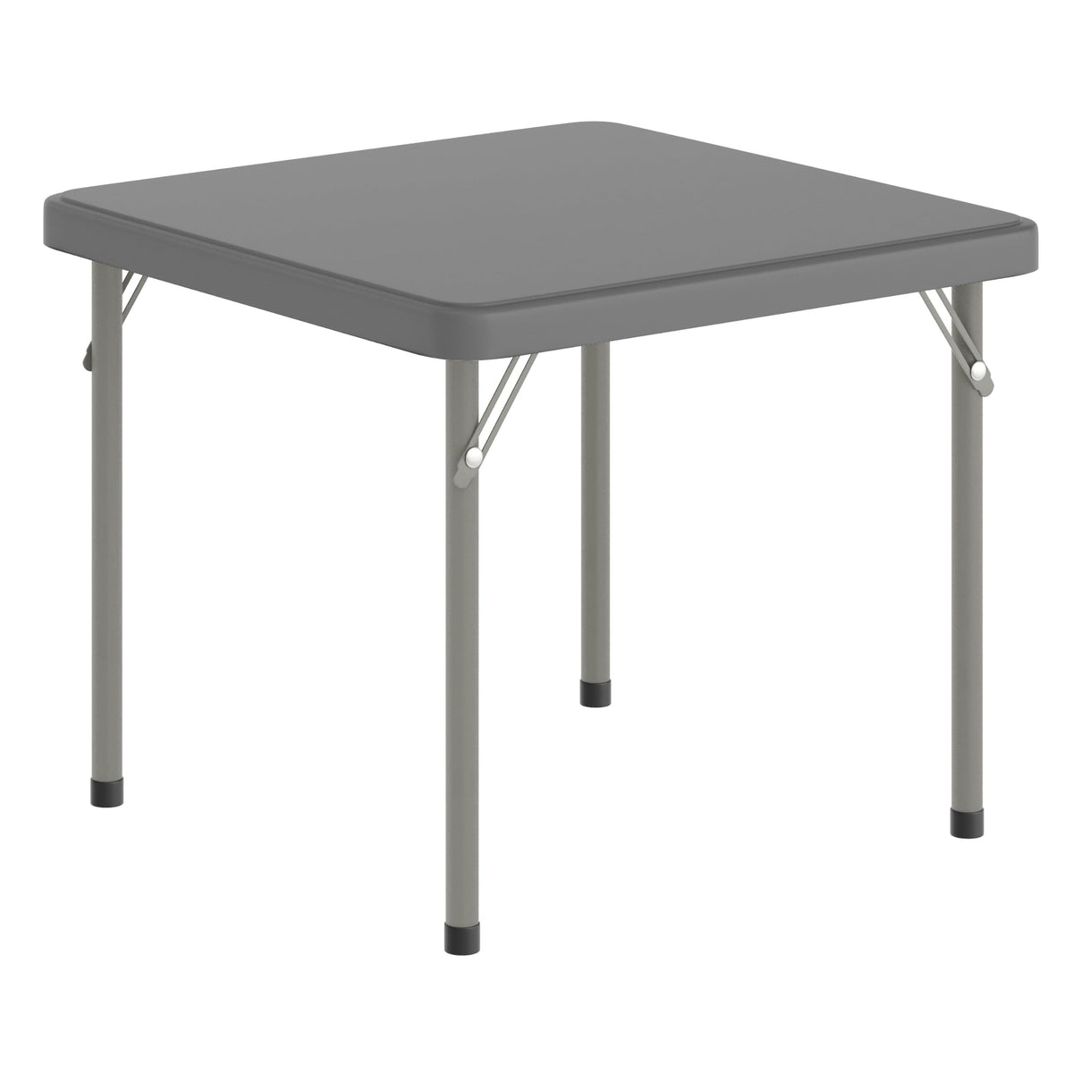 Kids 24x24 in Plastic Locking Folding Table by Flash Furniture – 24" Square, Steel, Plastic, Granite Gray, Model RB-2424-KID-GY-GG
