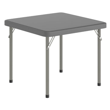 Kids 24x24 in Plastic Locking Folding Table by Flash Furniture – 24" Square, Steel, Plastic, Granite Gray, Model RB-2424-KID-GY-GG