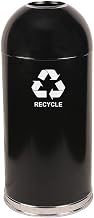 Witt Industries 415DTBK-R Steel 15-Gallon Standard Open Top Indoor Recycling Receptacle with Galvanized Liner, Legend "Recycle", Round, 15" Diameter x 35" Height, Black