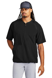 Unisex Repeat Half Zip Short Sleeve Jacket by SPORT-TEK – 4X-Large, Black, Model 2292811