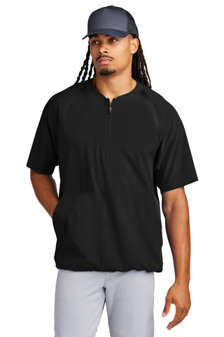 Unisex Repeat Half Zip Short Sleeve Jacket by SPORT-TEK – 4X-Large, Black, Model 2292811