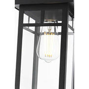 Mercer One Light Outdoor Pendant Black by Lighting Design – Iron, Black, Model OD313H14BK