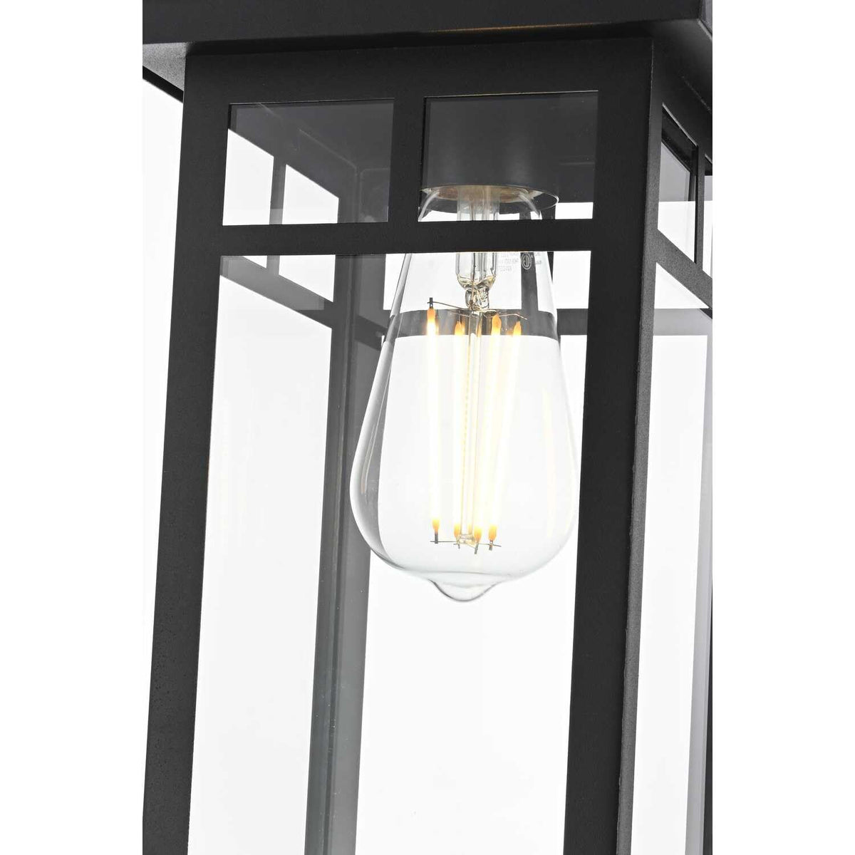 Mercer One Light Outdoor Pendant Black by Lighting Design – Iron, Black, Model OD313H14BK