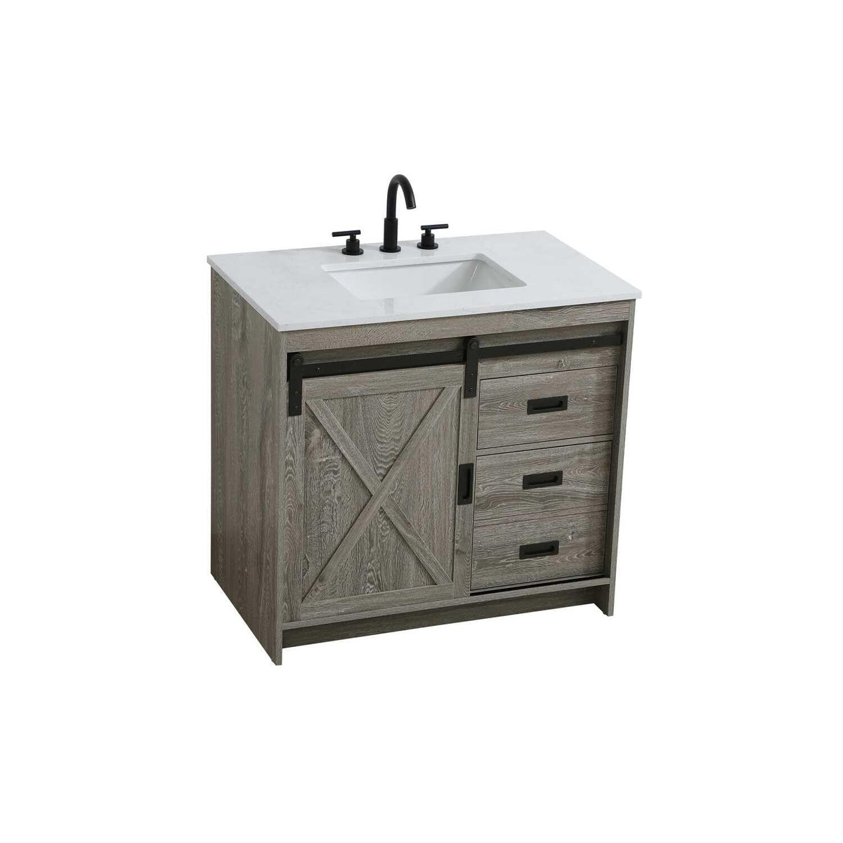 Austin Bathroom Vanity Rustic Grey by Lighting Design – Engineered Wood, Rustic Grey, Model VF90536RG