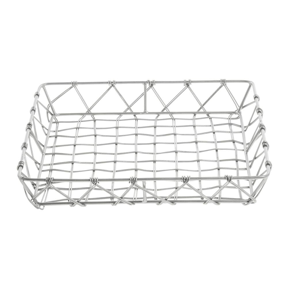 Square Tapered Silver Steel Basket - 11 3/4"L x 11 3/4"W x 2"H by HUBERT – Alloy Steel, Silver, Model 41516