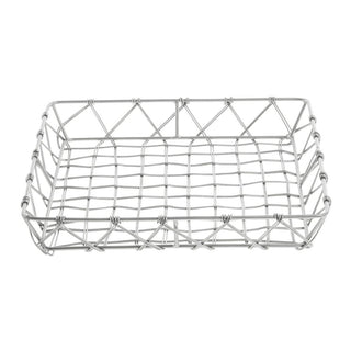 Square Tapered Silver Steel Basket - 11 3/4"L x 11 3/4"W x 2"H by HUBERT – Alloy Steel, Silver, Model 41516