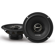 EL-E65-G 6.5-Inch 2-Way Coaxial Speakers with Grille Bundle by Alpine – Plastic, Model AL-EL-E65-G+EL-E65-G