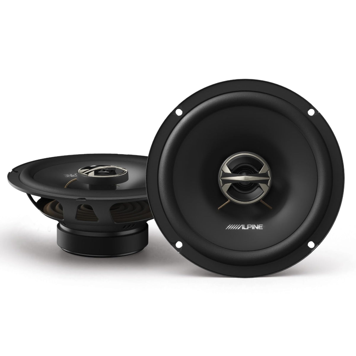EL-E65-G 6.5-Inch 2-Way Coaxial Speakers with Grille Bundle by Alpine – Plastic, Model AL-EL-E65-G+EL-E65-G