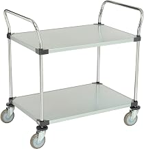 Galvanized Steel Utility Cart, 2 Shelves, 36x24x38