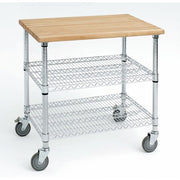 HUBERT 38"L x 26"D / Silver / Modern Utility Carts