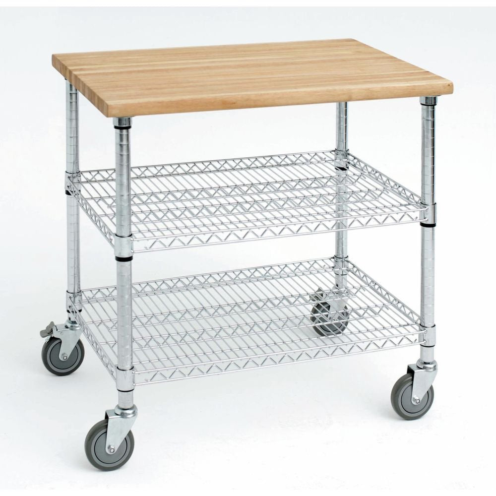 HUBERT 38"L x 26"D / Silver / Modern Utility Carts