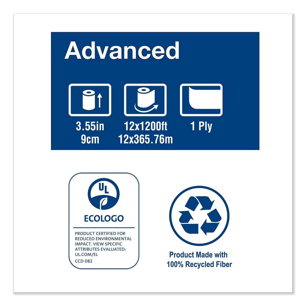 Advanced Jumbo Bath Tissue by Tork – 12 rolls, Paper, Bronze, Model TRK12013903