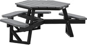 Global Industrial Outdoor 46" Hexagonal ADA Accessible Picnic Table, Gray