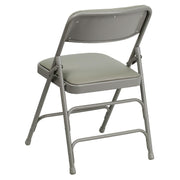 Hercules Metal Folding Chair by Flash Furniture – Set of 1, Steel, Foam, Vinyl, Gray Vinyl/Gray Frame, Model HA-MC309AV-GY-GG