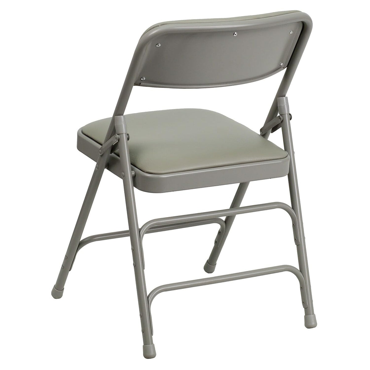Hercules Metal Folding Chair by Flash Furniture – Set of 1, Steel, Foam, Vinyl, Gray Vinyl/Gray Frame, Model HA-MC309AV-GY-GG