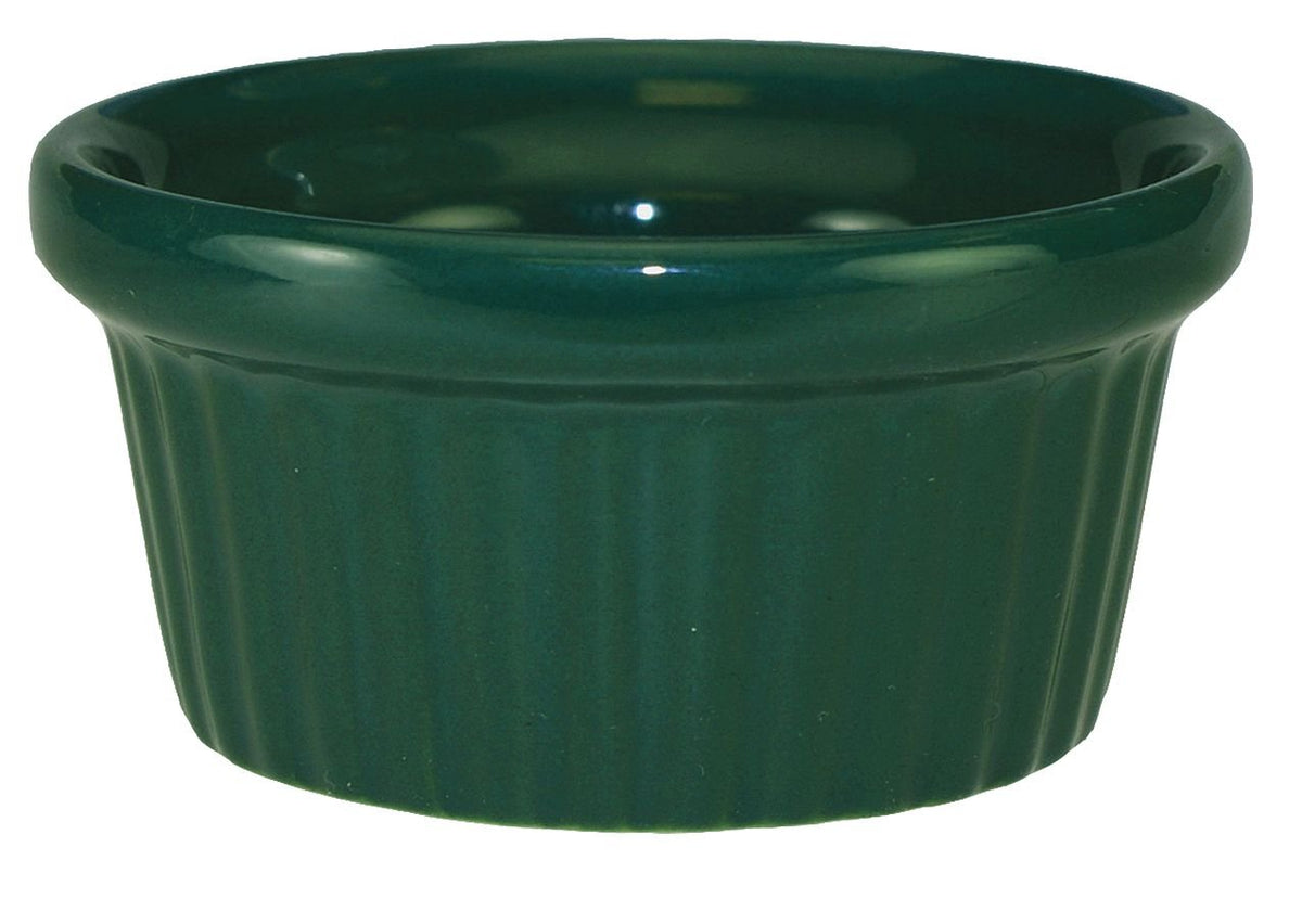 Ceramic Fluted Ramekin by International Tableware – 2 oz, Ceramic, Green, Model RAMF-2-G