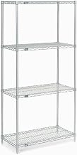 Nexelate Wire Shelving Starter Unit, Silver Epoxy, 36" W x 24" D x 86" H