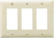 Legrand Pass & Seymour TP263I Trademaster Mid-Size Unbreakable Nylon Wall Plate, 3 Gang, Three Decorator Rocker GFCI Cover, Ivory (1 Count)