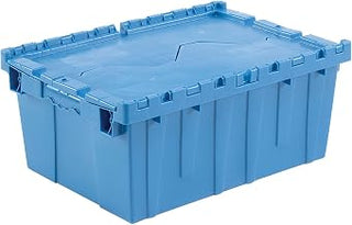 Distribution Container with HINGED LID, 21.9X15.3X9.7, Blue
