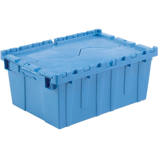 Distribution Container with HINGED LID by Monoflo – 21.9x15.3x9.7 inches, Plastic, Blue, Model 257808BL