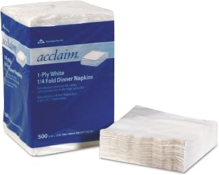 Georgia Pacific 362-02 Acclaim 1/4 Fold Paper Dinner Napkins, White, 1-ply, 16x16, 500/pk, 8 Pk/ct
