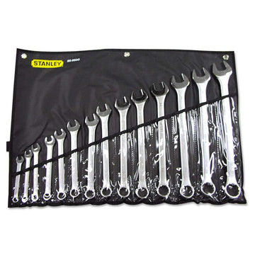 14 Piece Combination Wrench Sets - 14 pc combo wrench sae set by STANLEY – 3/8-1-1/4", Chrome Vanadium Steel, Stainless Steel, Model 576-85-990