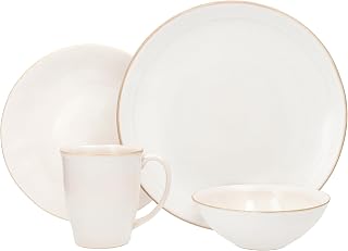 Nosse with Fortessa Bordo Stoneware 16 Piece Dinnerware Set, Service for 4, Ivory