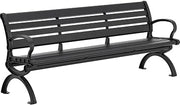 Global Industrial 6'L Outdoor Park Bench with Backrest, Horizontal Slats