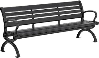 Global Industrial 6'L Outdoor Park Bench with Backrest, Horizontal Slats
